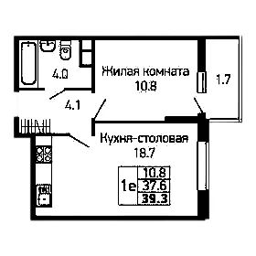 ЕВРО 2 КОМНАТНАЯ КВАРТИРА В ЖК АБРИКОСОВО - миниатюра 17