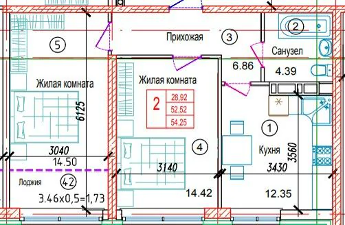 2 Х КОМНАТНАЯ КВАРТИРА В ЖК ГАРАНТИЯ НА ОБРЫВНОЙ - миниатюра 18