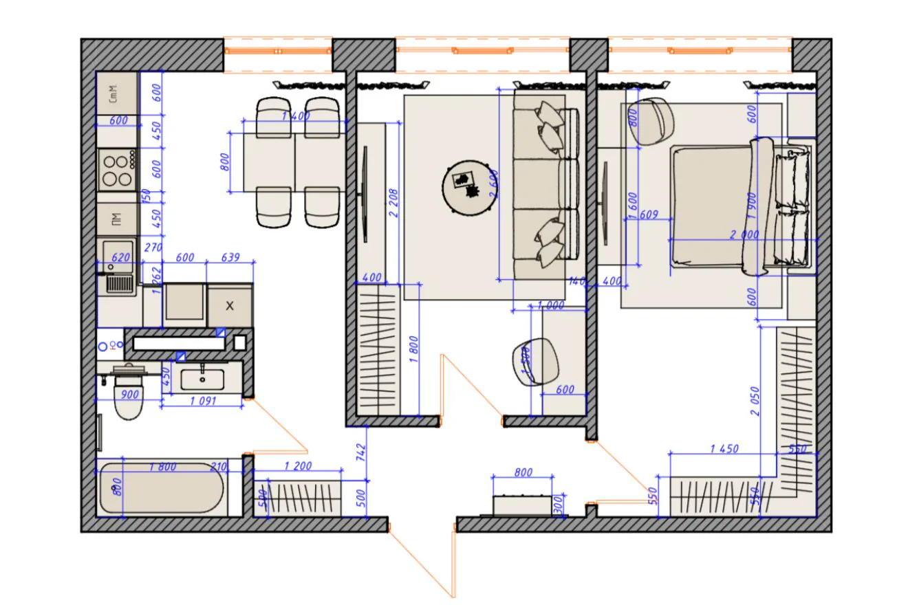 2 Х КОМНАТНАЯ КВАРТИРА В ЖК ГАРАНТИЯ НА ОБРЫВНОЙ 3