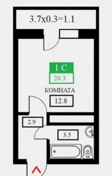 СТУДИЯ В ЖК СВОБОДА - миниатюра 4