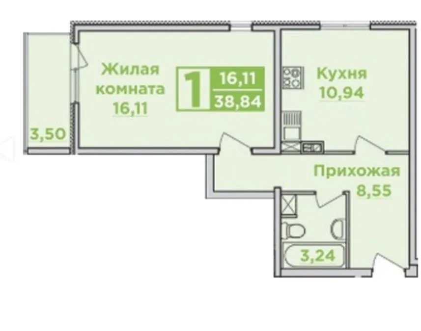 1 К КВ В ЖК СОСНОВЫЙ БОР - миниатюра 13